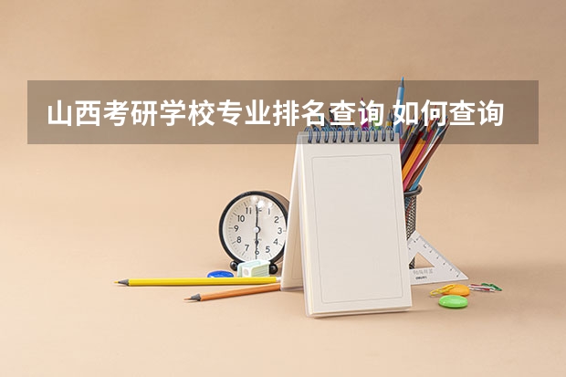 山西考研学校专业排名查询 如何查询考研专业排名